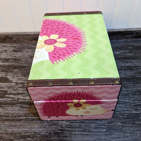 Decorative Kids Hedgehog Jewelry Box Green/Pink/Brown - Picture 5 of 6